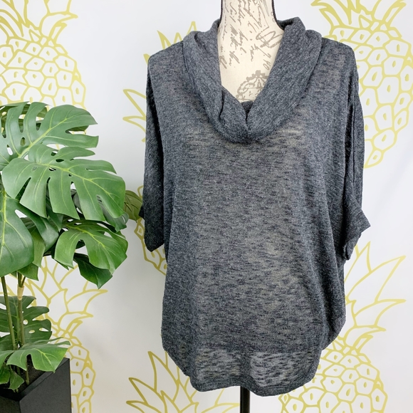 Old Navy Tops - Old Navy Lightweight Heathered Gray Cowl Neck Top Women's M Dolman Sleeves EUC!